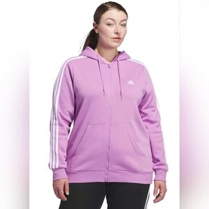 Adidas Essentials Purple, White Plus Size Track Jacket 3-Stripe Size 3X NWT